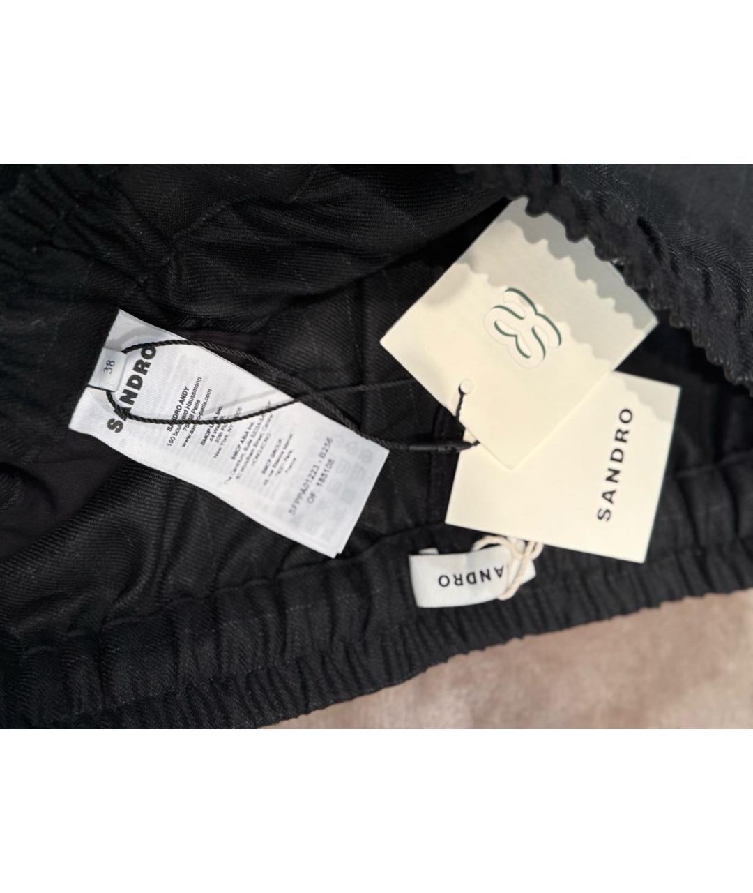 SANDRO Черные шерстяные брюки широкие, фото 2
