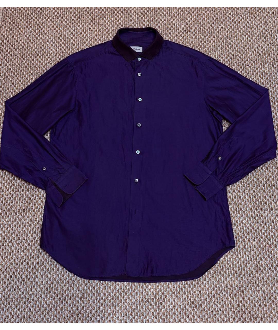 BRIONI Синяя хлопковая классическая рубашка, фото 8