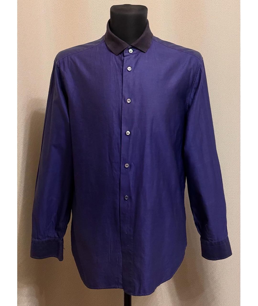 BRIONI Синяя хлопковая классическая рубашка, фото 9