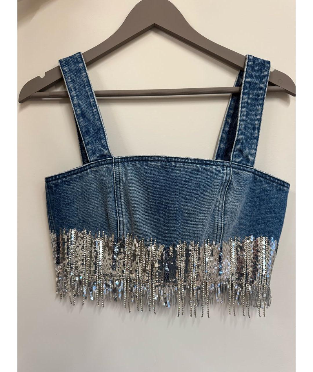 BALMAIN Синий деним костюм с юбками, фото 3