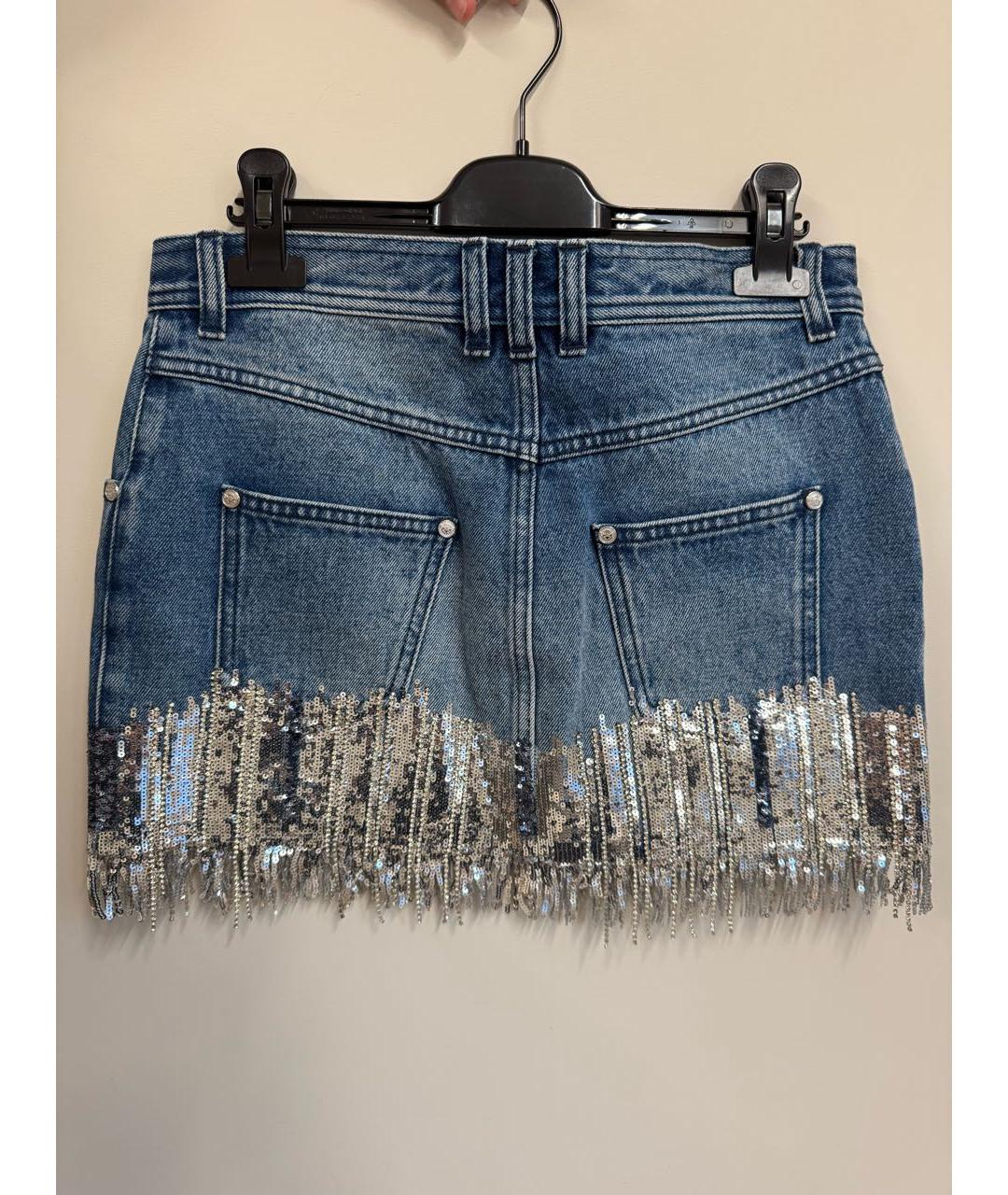 BALMAIN Синий деним костюм с юбками, фото 5