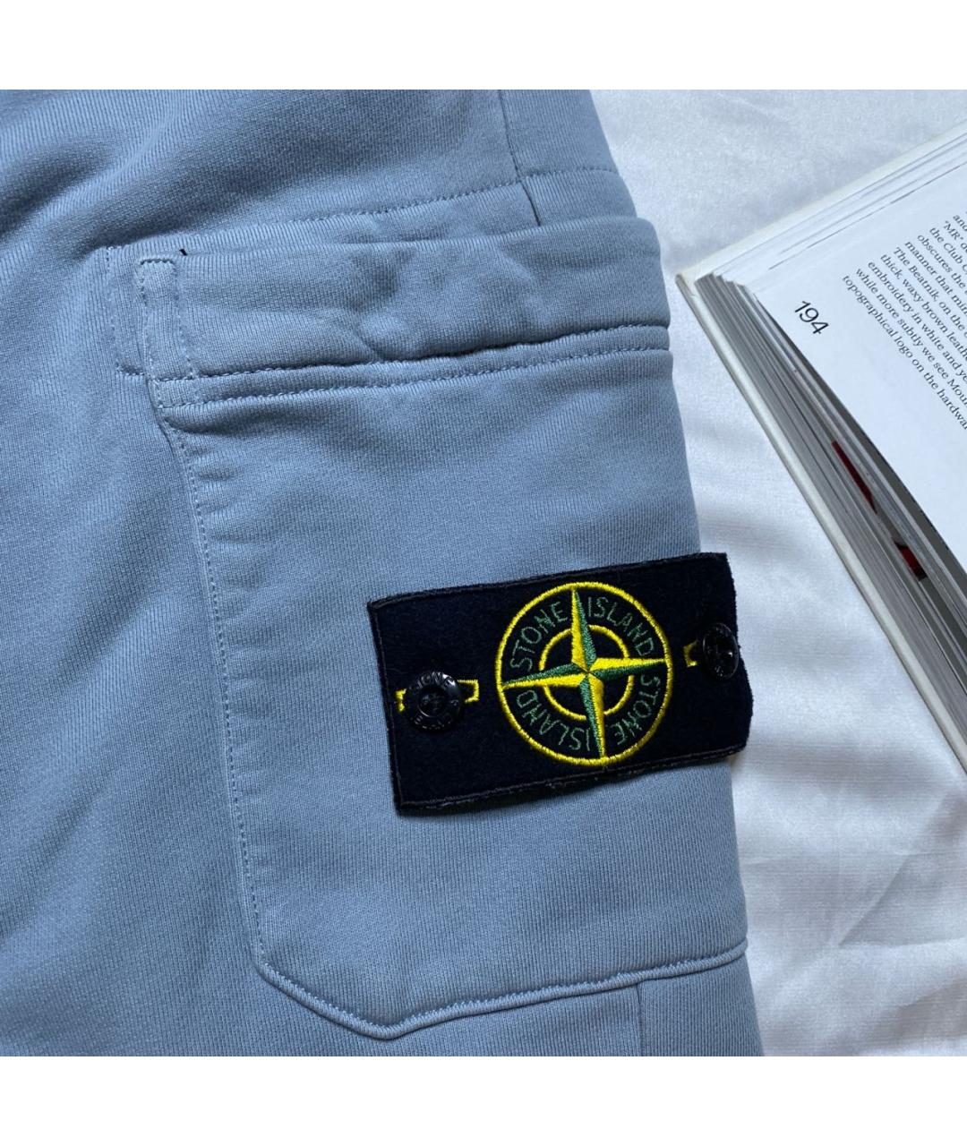STONE ISLAND Голубые хлопковые повседневные брюки, фото 4