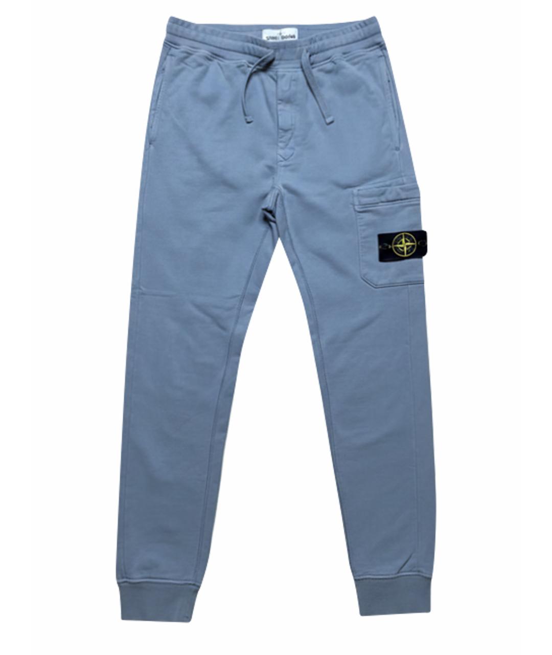 STONE ISLAND Голубые хлопковые повседневные брюки, фото 1