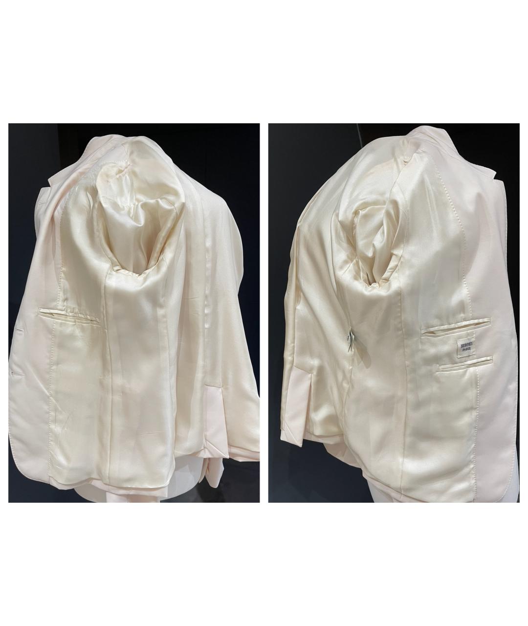 HERMES Белый шерстяной жакет/пиджак, фото 9
