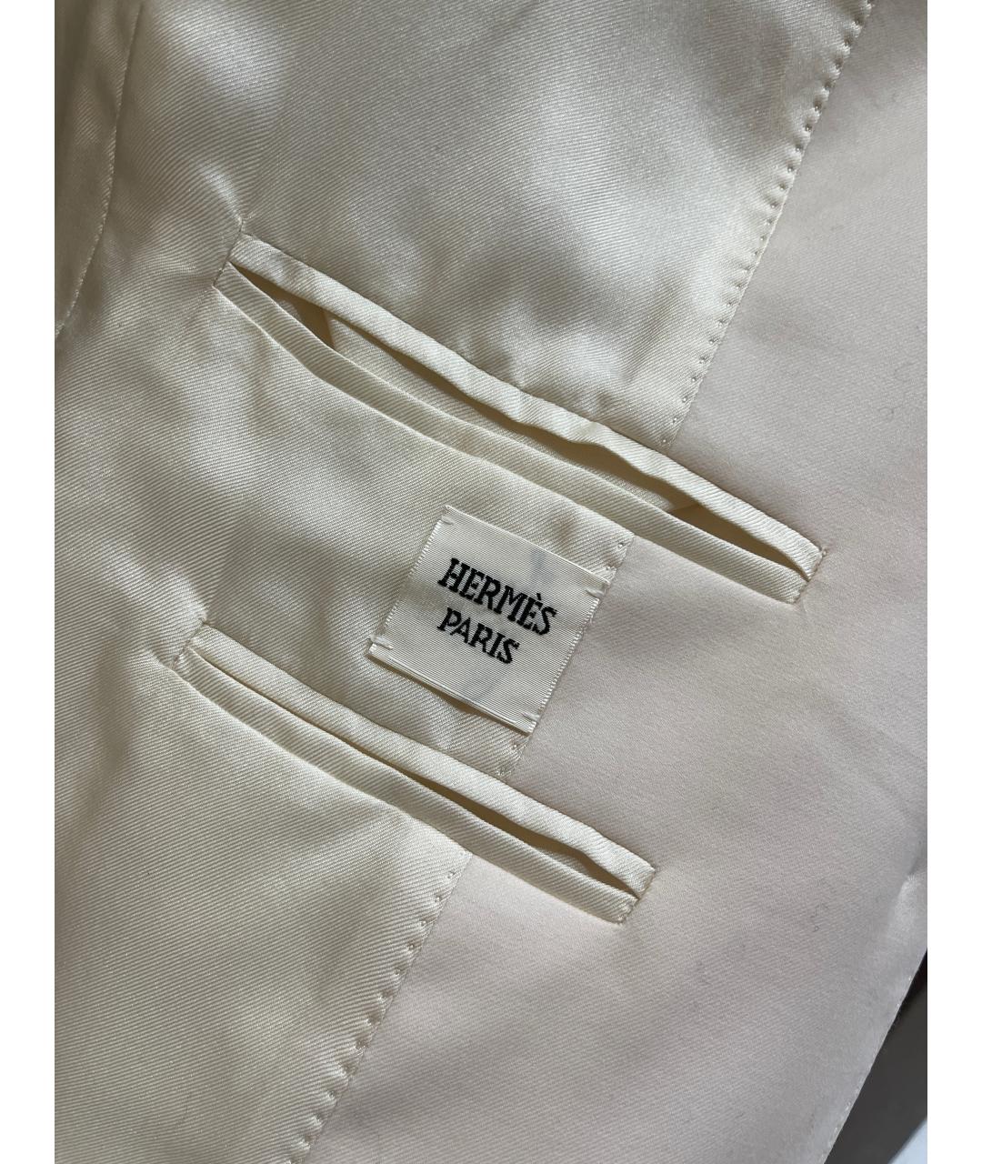 HERMES Белый шерстяной жакет/пиджак, фото 6