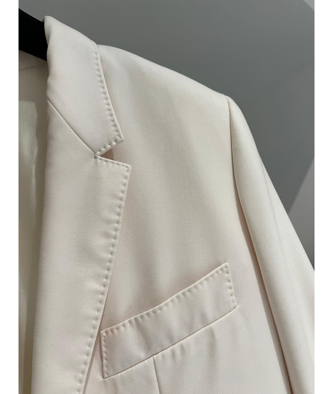 HERMES Белый шерстяной жакет/пиджак, фото 5