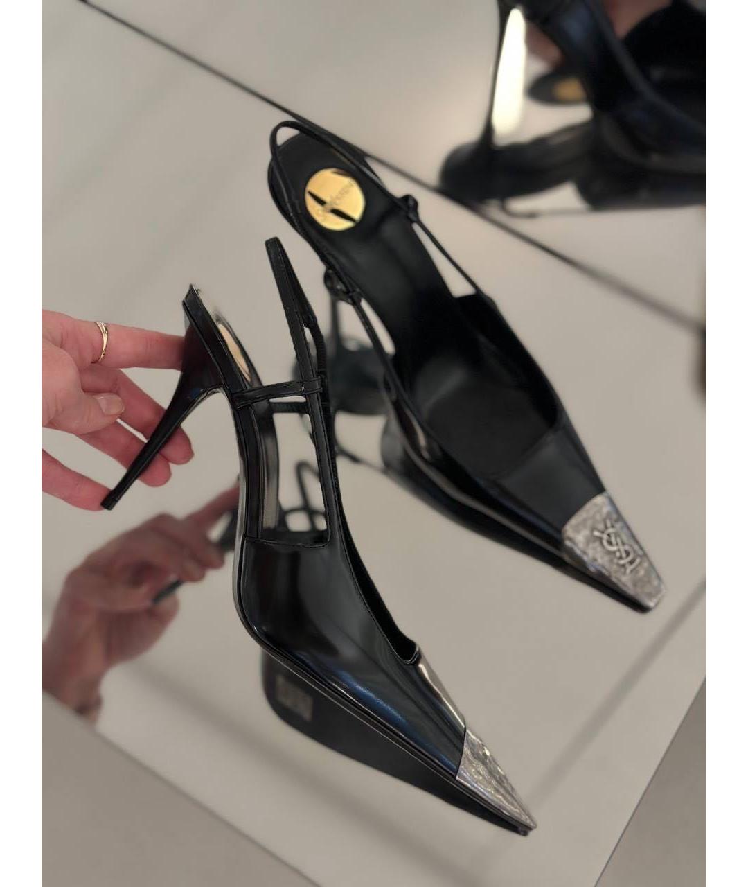 SAINT LAURENT Черные кожаные туфли, фото 5