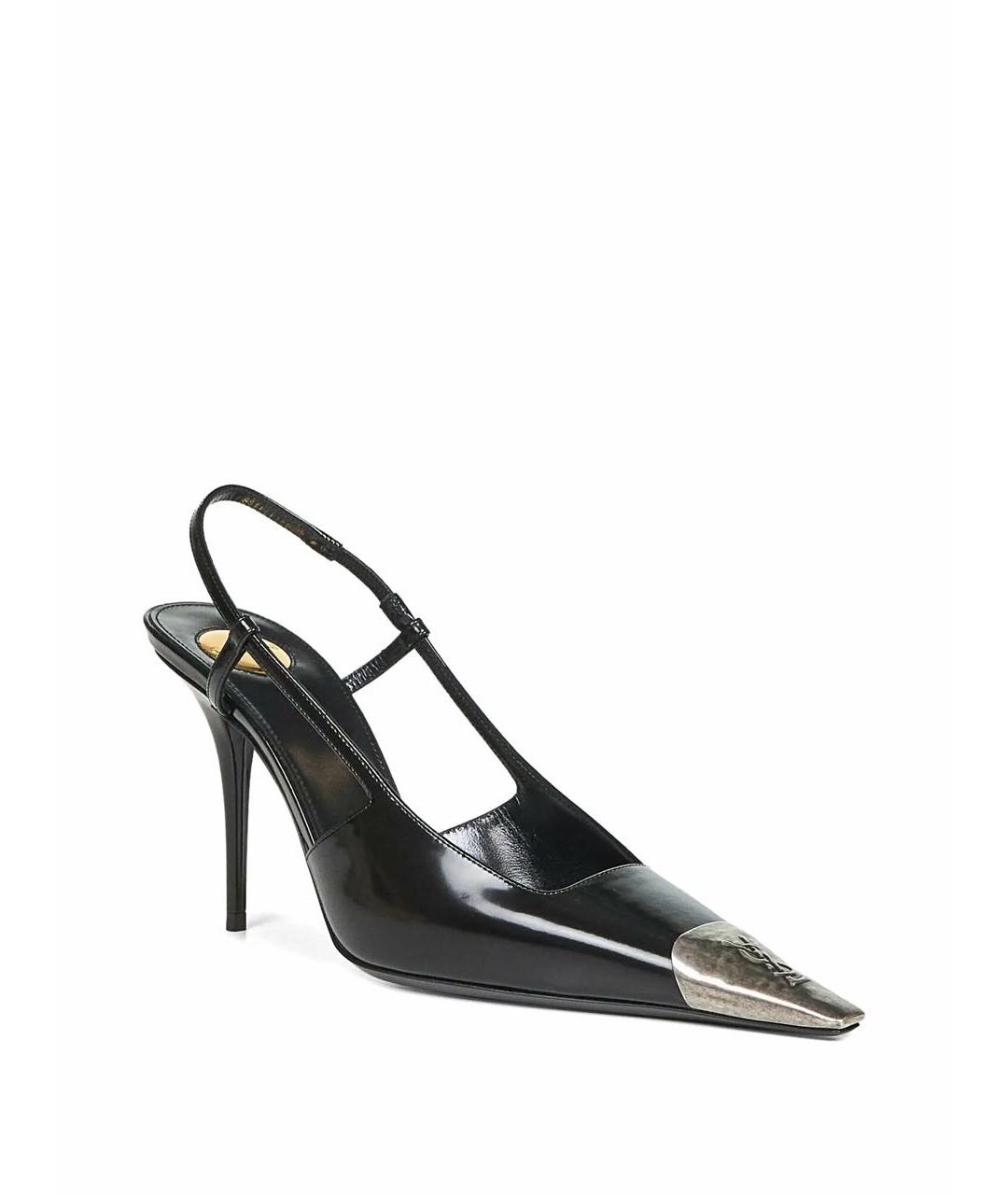 SAINT LAURENT Черные кожаные туфли, фото 7