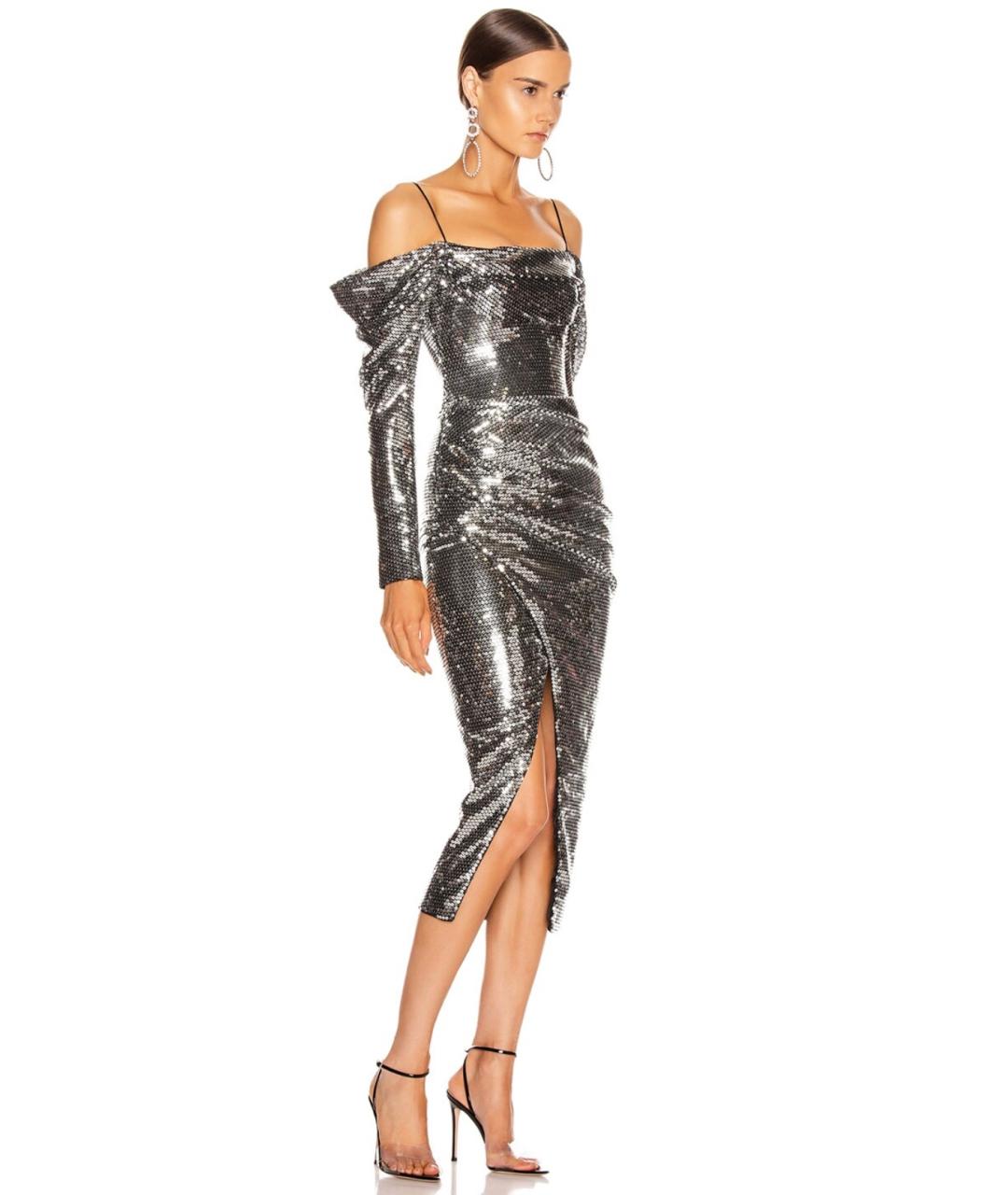 RASARIO Серебряное полиэстеровое коктейльное платье, фото 8