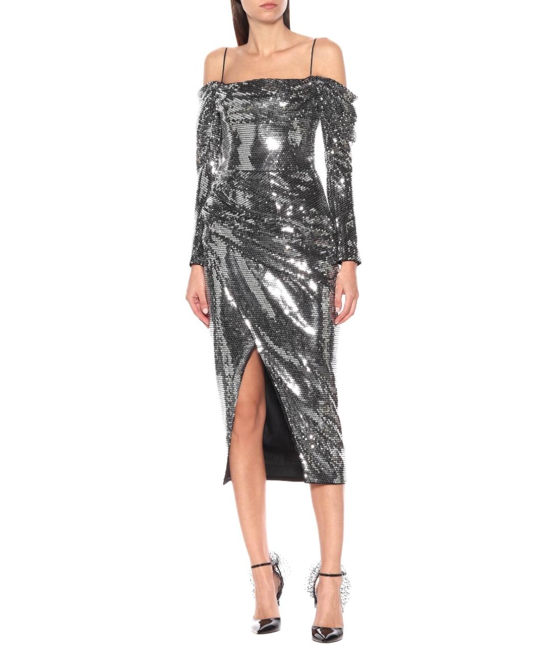 RASARIO Серебряное полиэстеровое коктейльное платье, фото 5