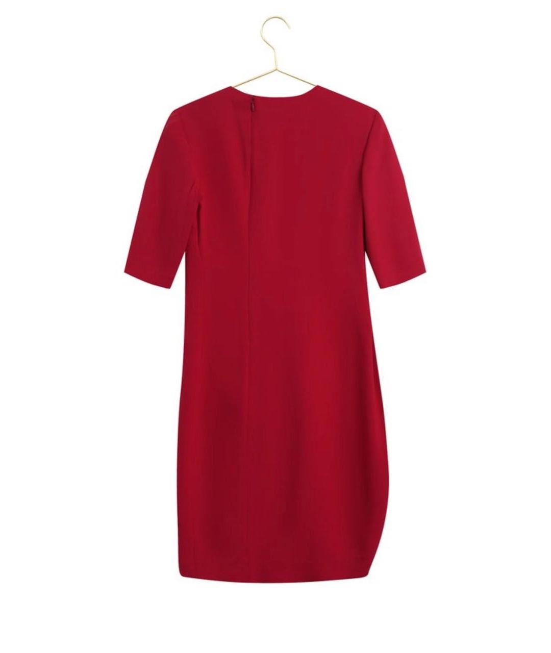 JIL SANDER Красное шелковое коктейльное платье, фото 3