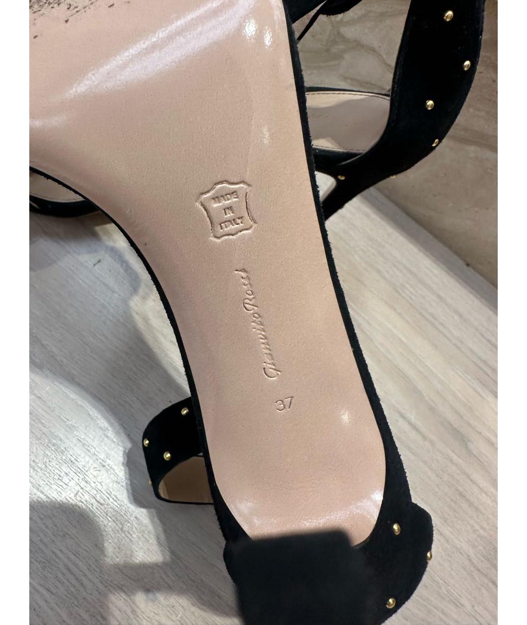 GIANVITO ROSSI Черные замшевые босоножки, фото 4