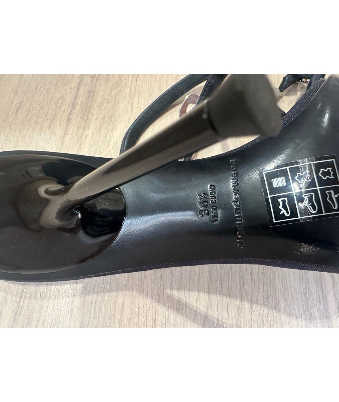 ALEXANDER WANG Черные синтетические босоножки, фото 5