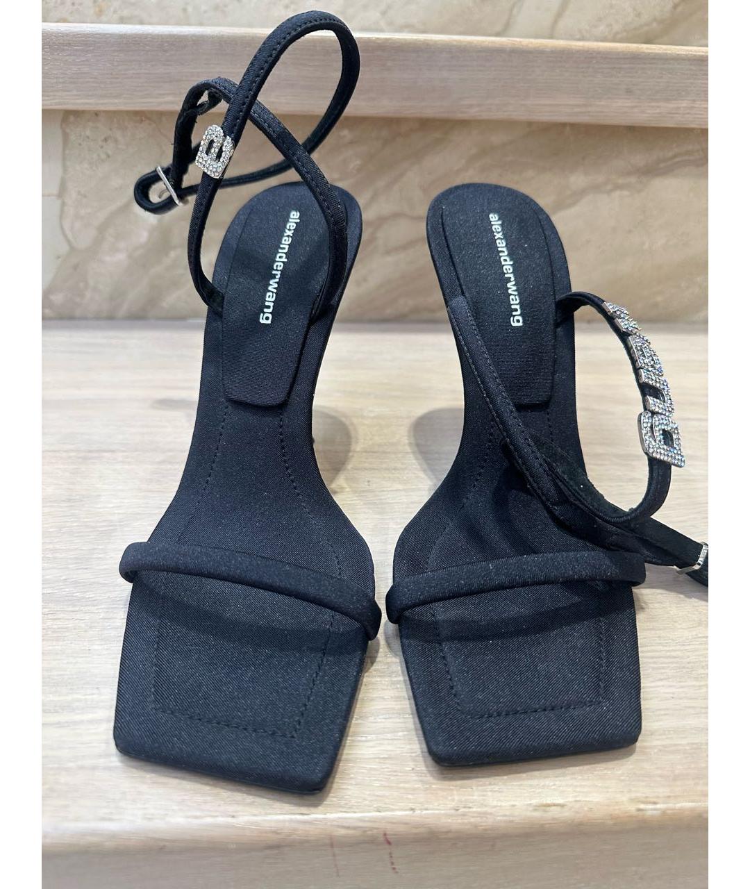 ALEXANDER WANG Черные синтетические босоножки, фото 3