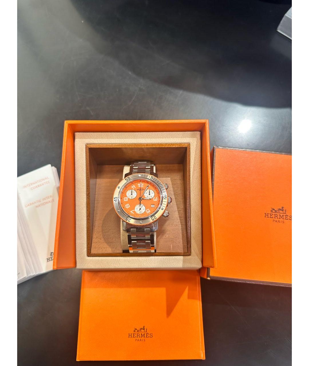 HERMES Серебряные стальные часы, фото 4