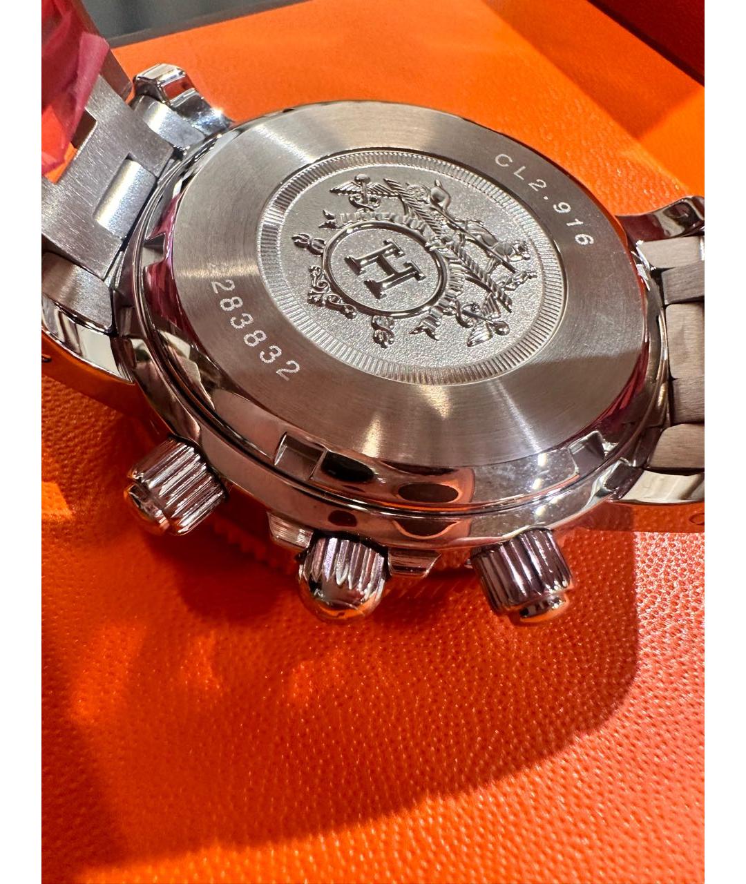 HERMES Серебряные стальные часы, фото 2