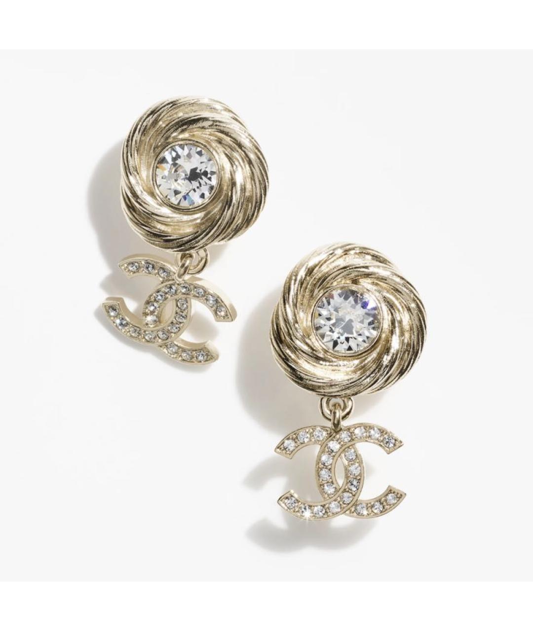 CHANEL Золотые металлические серьги, фото 3