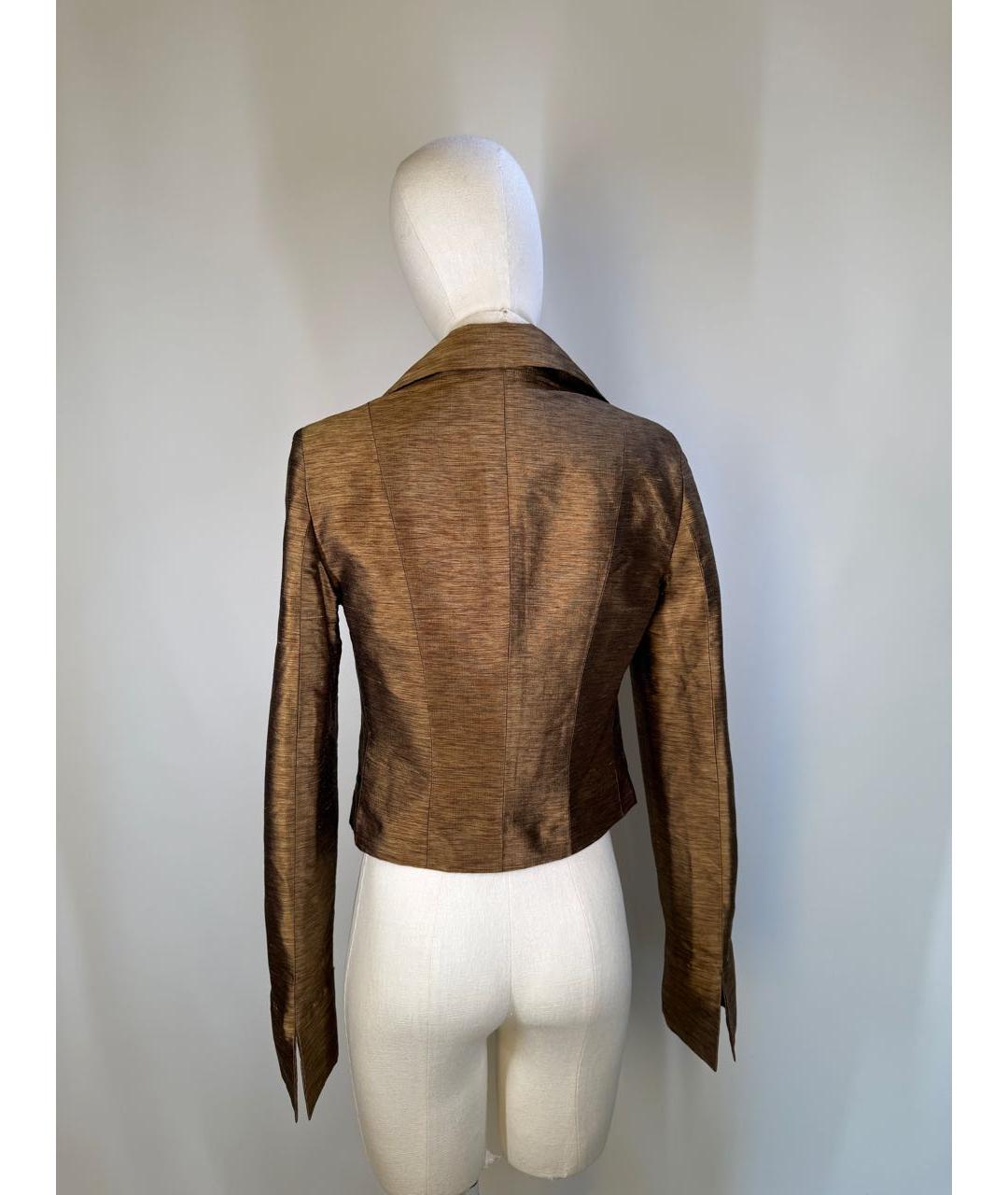 ALEXANDER MCQUEEN Коричневый шелковый жакет/пиджак, фото 3