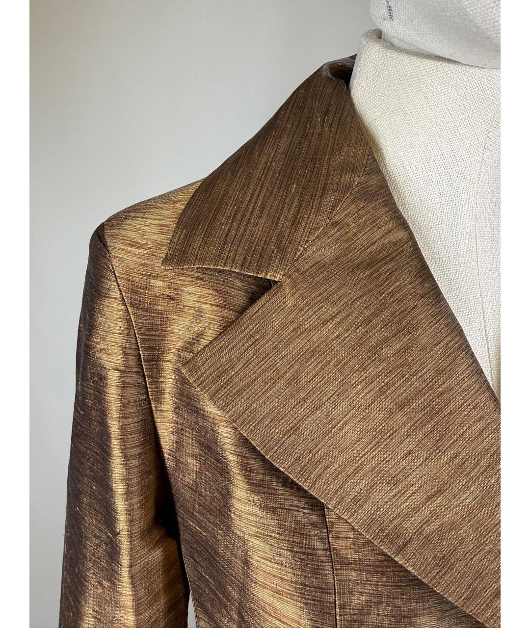 ALEXANDER MCQUEEN Коричневый шелковый жакет/пиджак, фото 6