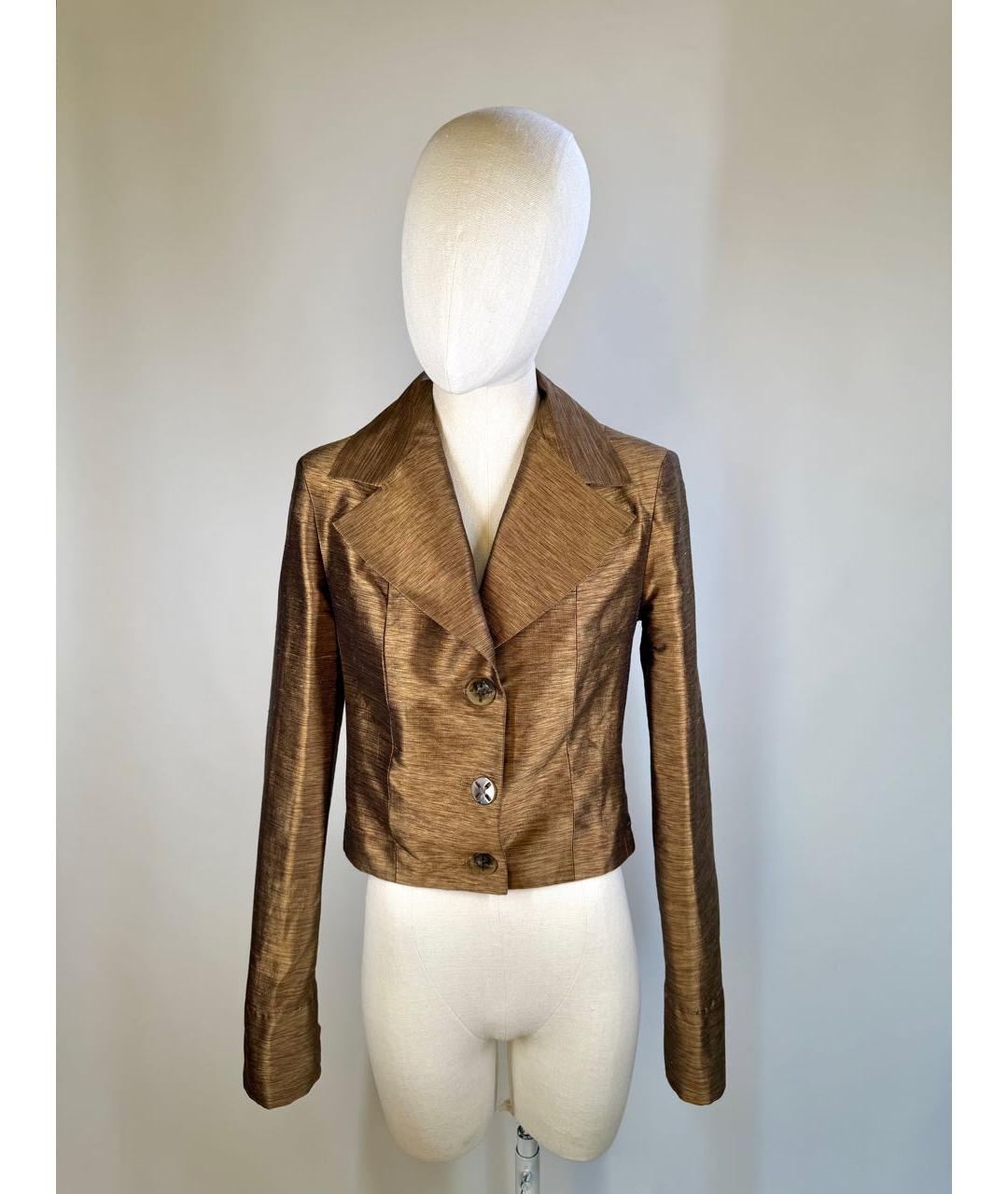 ALEXANDER MCQUEEN Коричневый шелковый жакет/пиджак, фото 9
