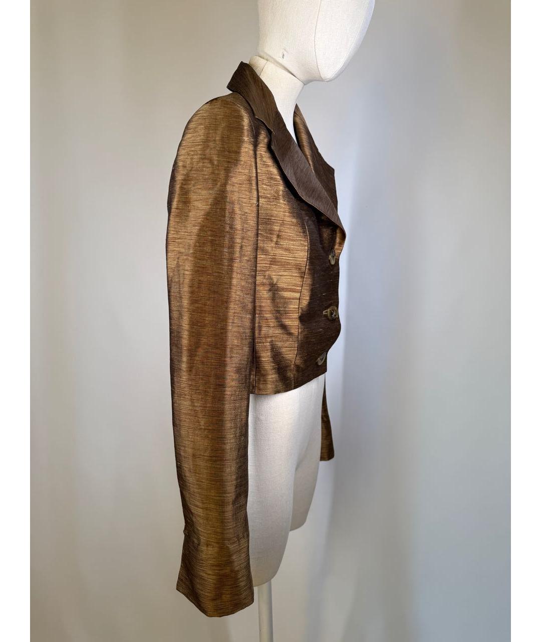 ALEXANDER MCQUEEN Коричневый шелковый жакет/пиджак, фото 5