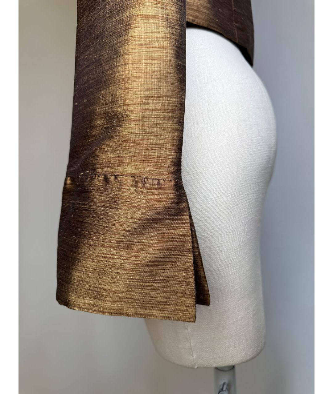 ALEXANDER MCQUEEN Коричневый шелковый жакет/пиджак, фото 4