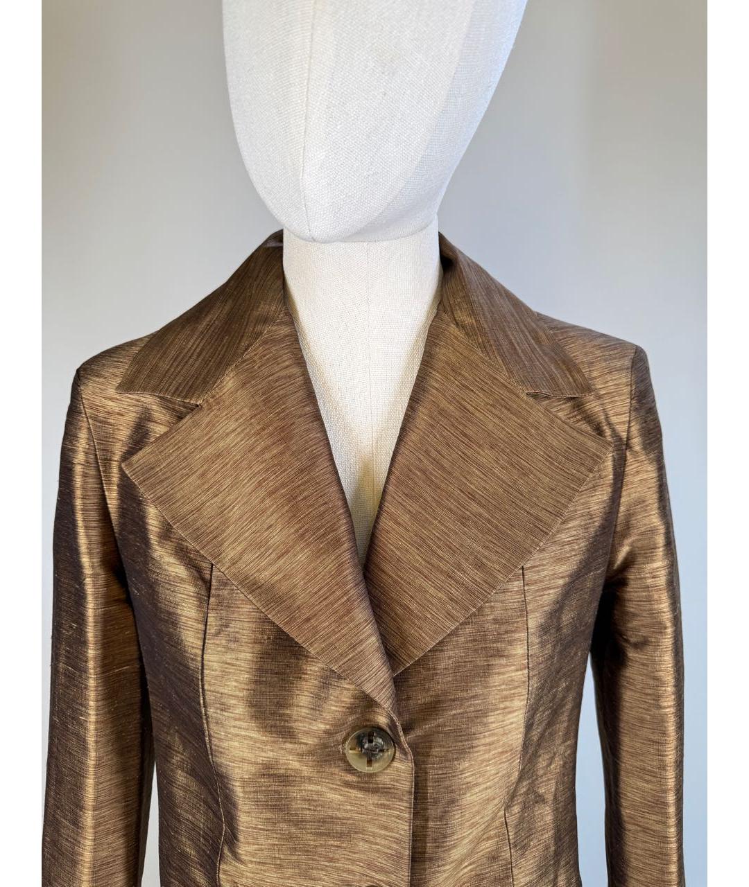 ALEXANDER MCQUEEN Коричневый шелковый жакет/пиджак, фото 2