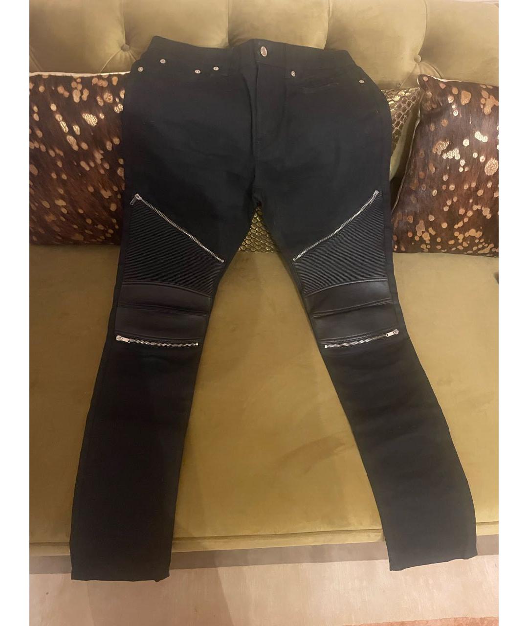 SAINT LAURENT Черные хлопковые прямые джинсы, фото 2