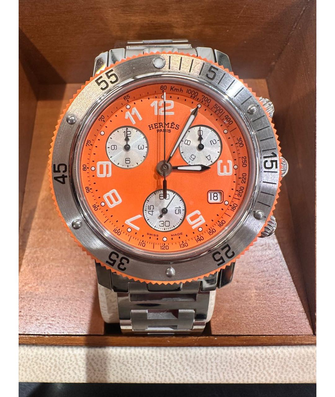 HERMES Серебряные стальные часы, фото 2