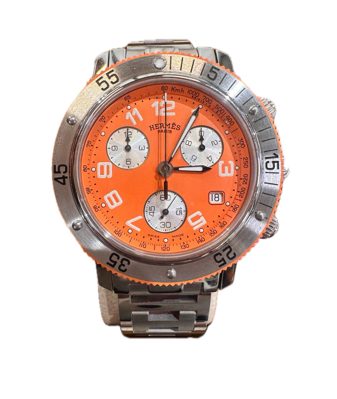 HERMES Серебряные стальные часы, фото 1