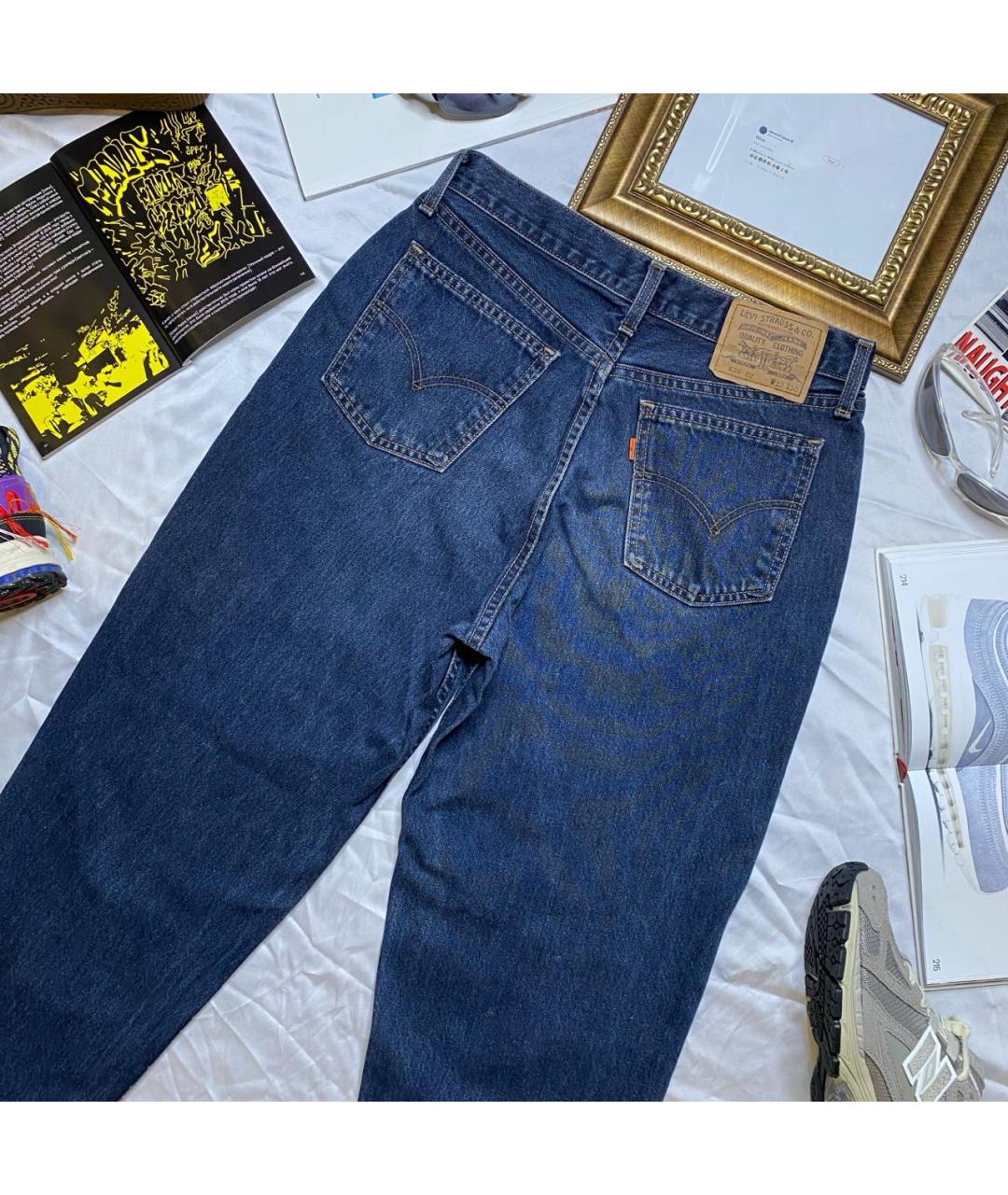 LEVI'S Темно-синие хлопковые прямые джинсы, фото 2