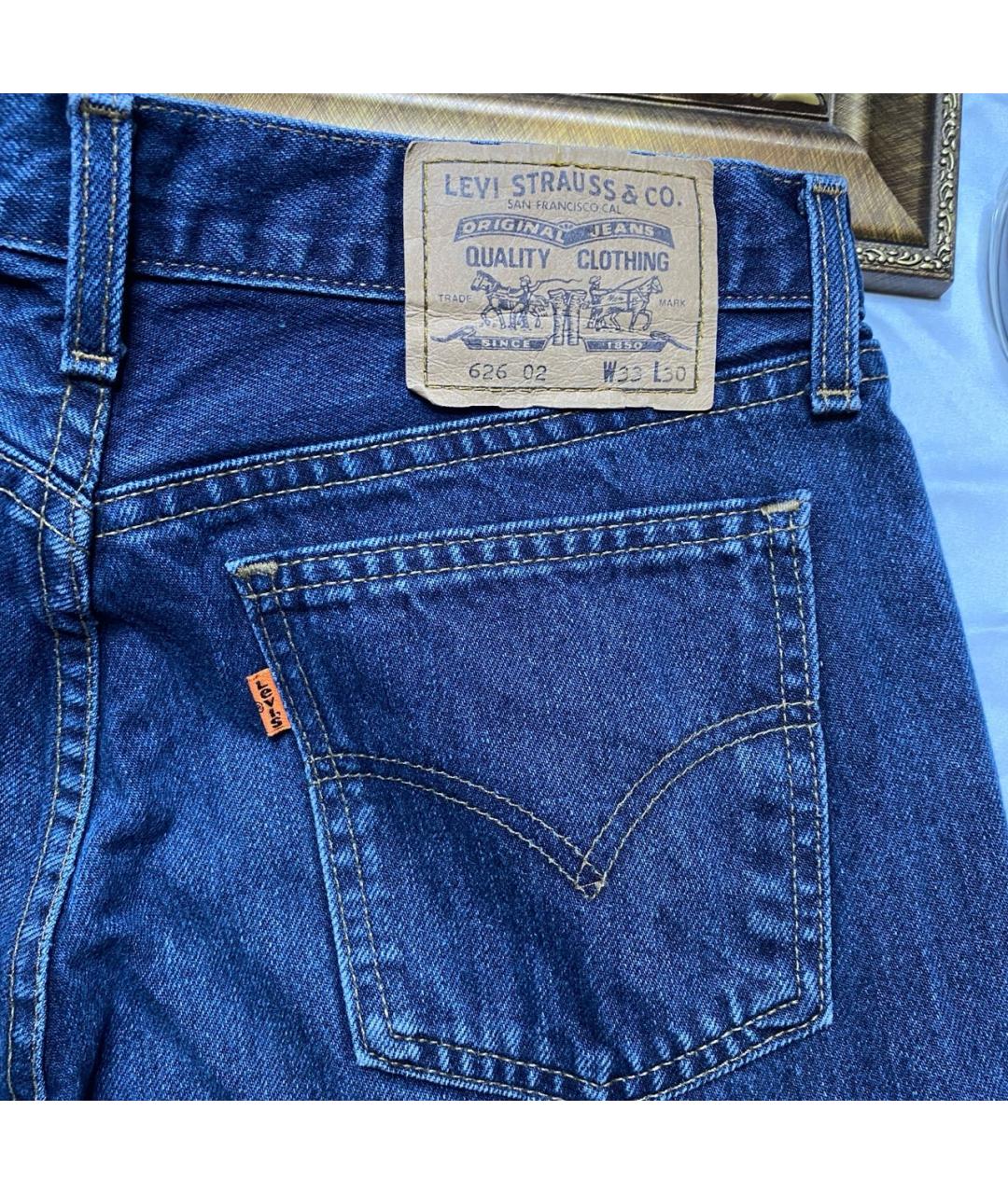 LEVI'S Темно-синие хлопковые прямые джинсы, фото 6