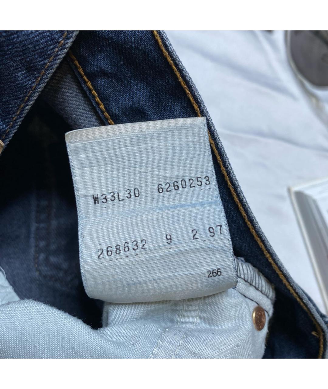 LEVI'S Темно-синие хлопковые прямые джинсы, фото 7