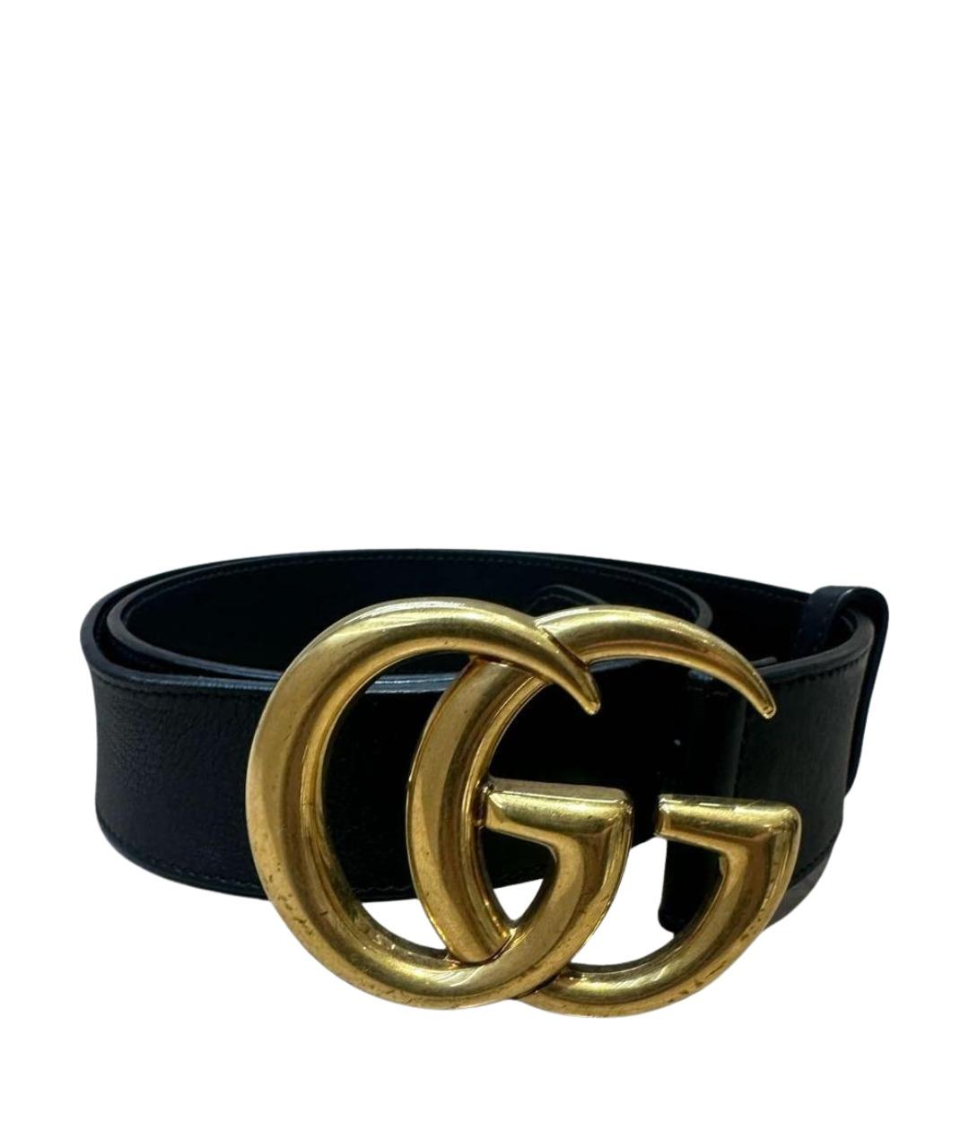 GUCCI Черный кожаный ремень, фото 1