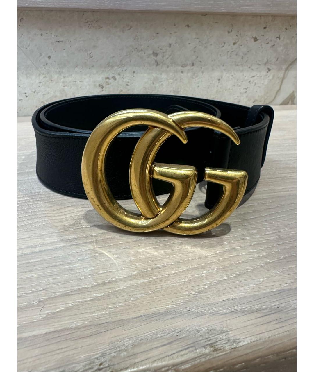 GUCCI Черный кожаный ремень, фото 4