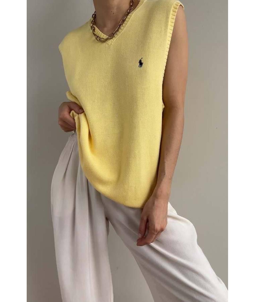 POLO RALPH LAUREN Желтая хлопковая жилетка, фото 2