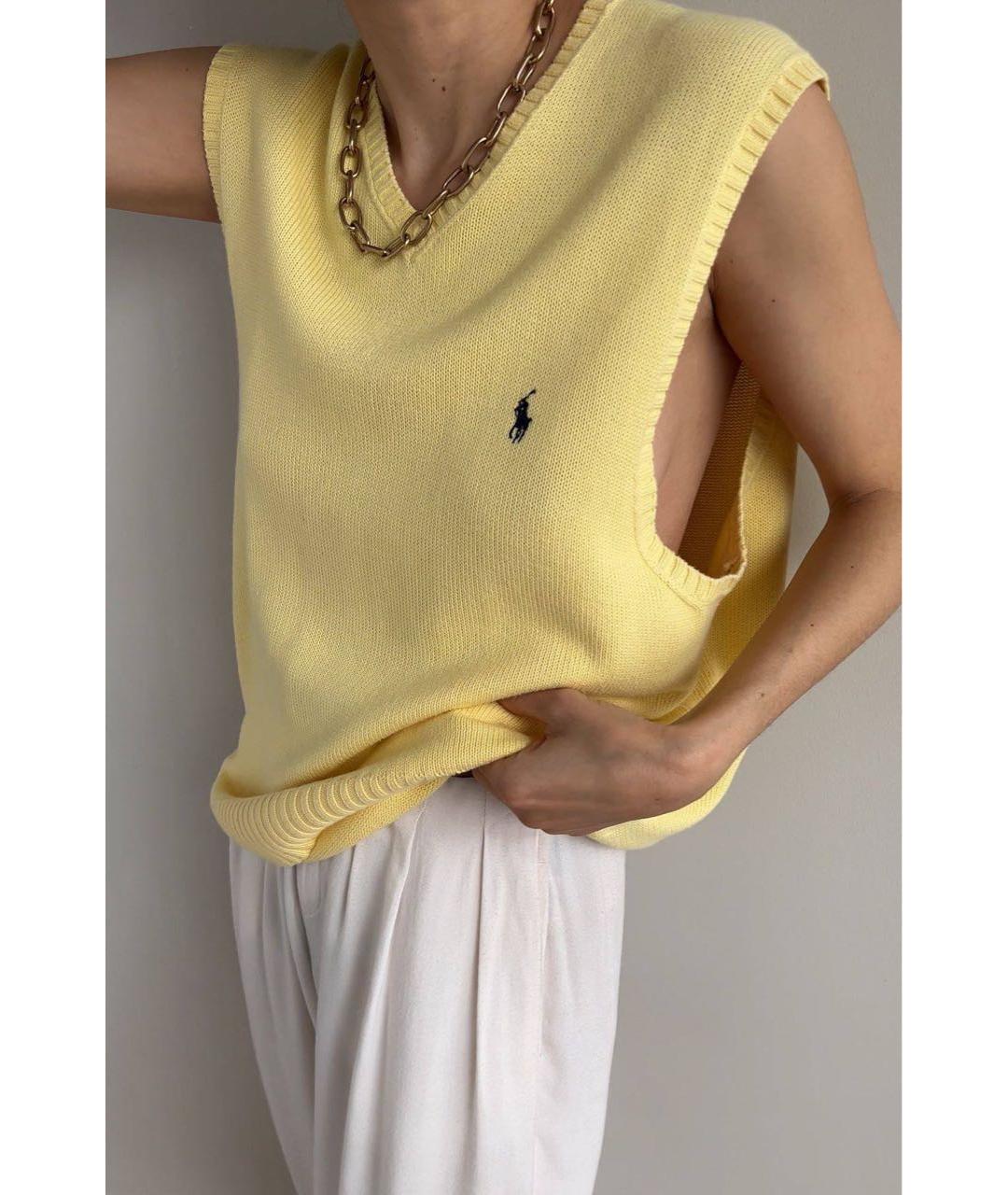 POLO RALPH LAUREN Желтая хлопковая жилетка, фото 4
