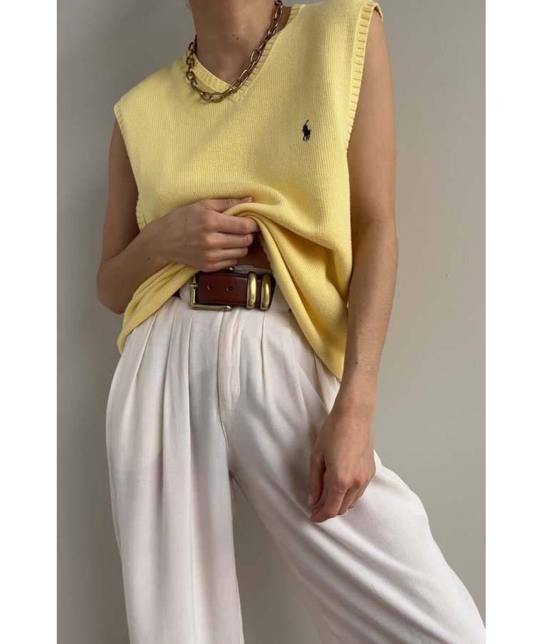 POLO RALPH LAUREN Желтая хлопковая жилетка, фото 3