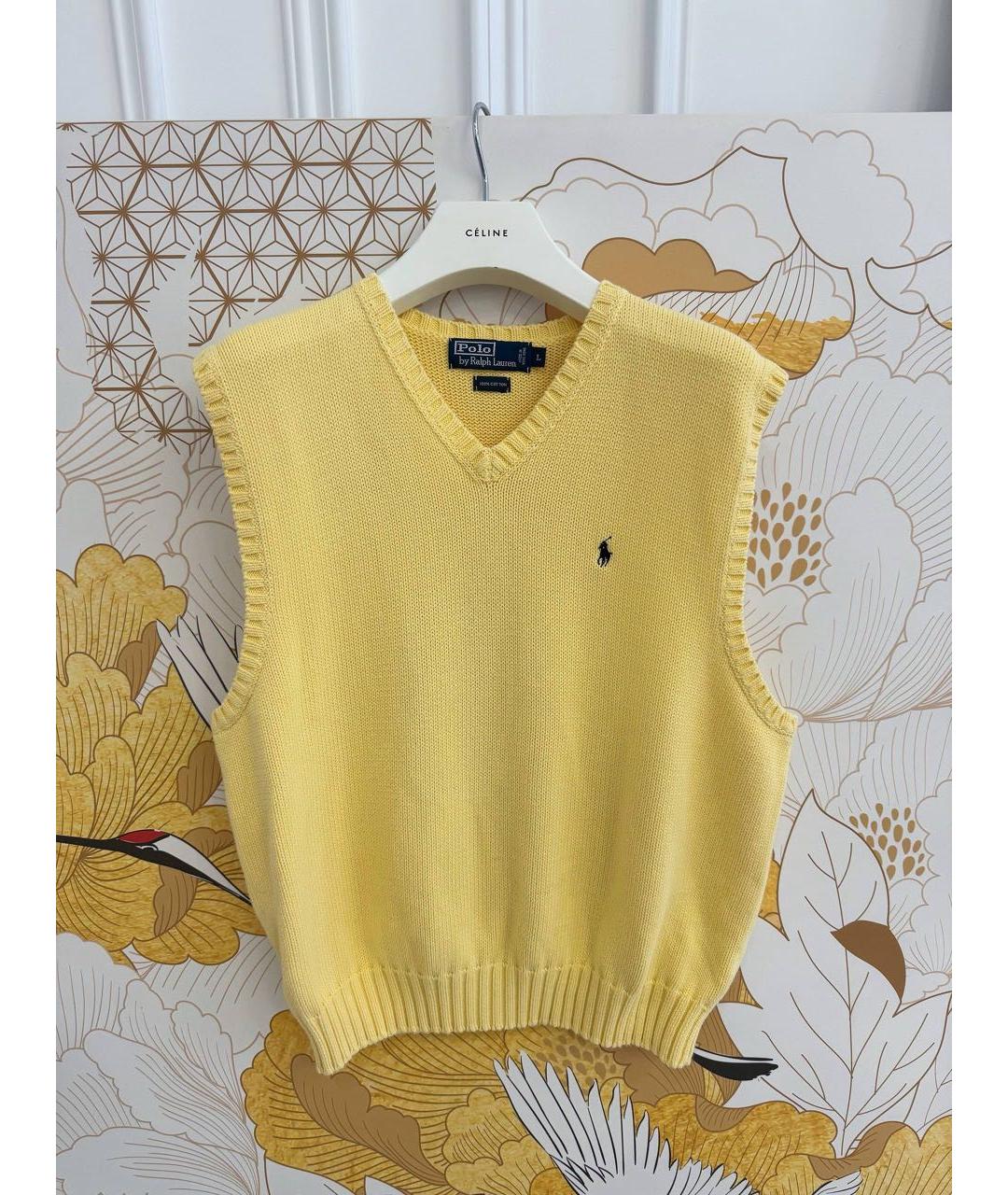 POLO RALPH LAUREN Желтая хлопковая жилетка, фото 6