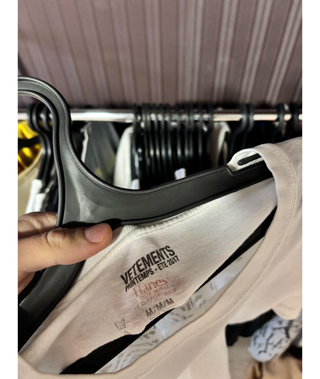 VETEMENTS Белая хлопковая футболка, фото 3