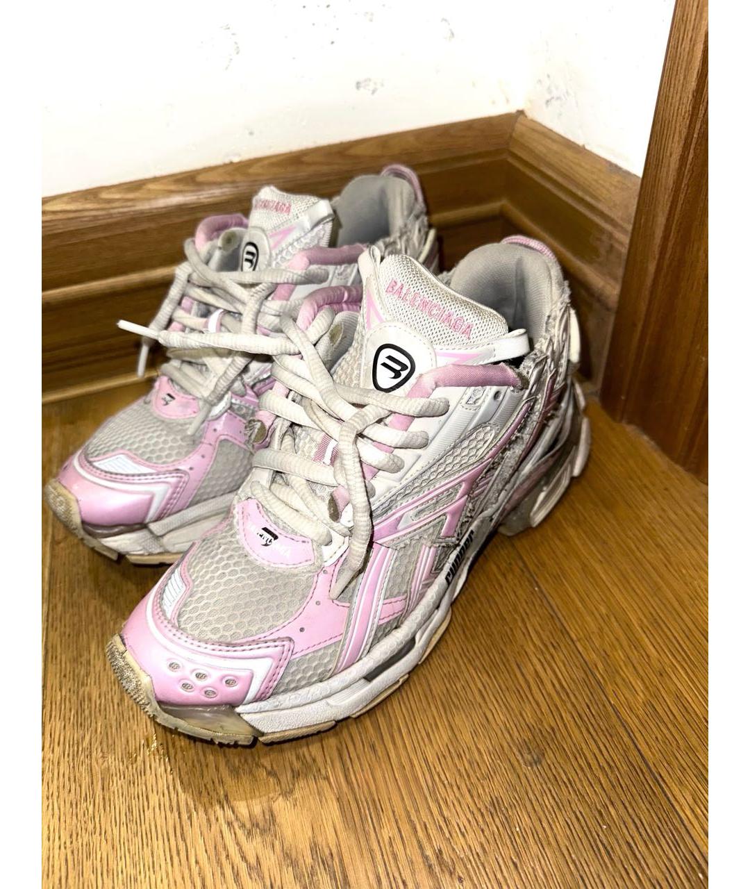 BALENCIAGA Розовые текстильные кроссовки, фото 4
