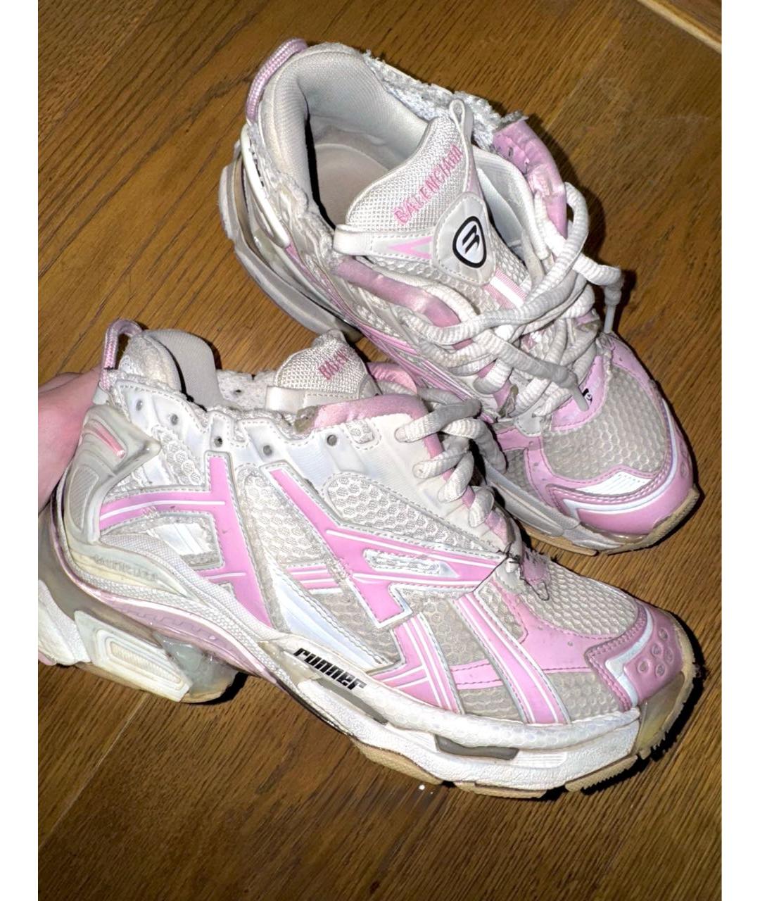 BALENCIAGA Розовые текстильные кроссовки, фото 5