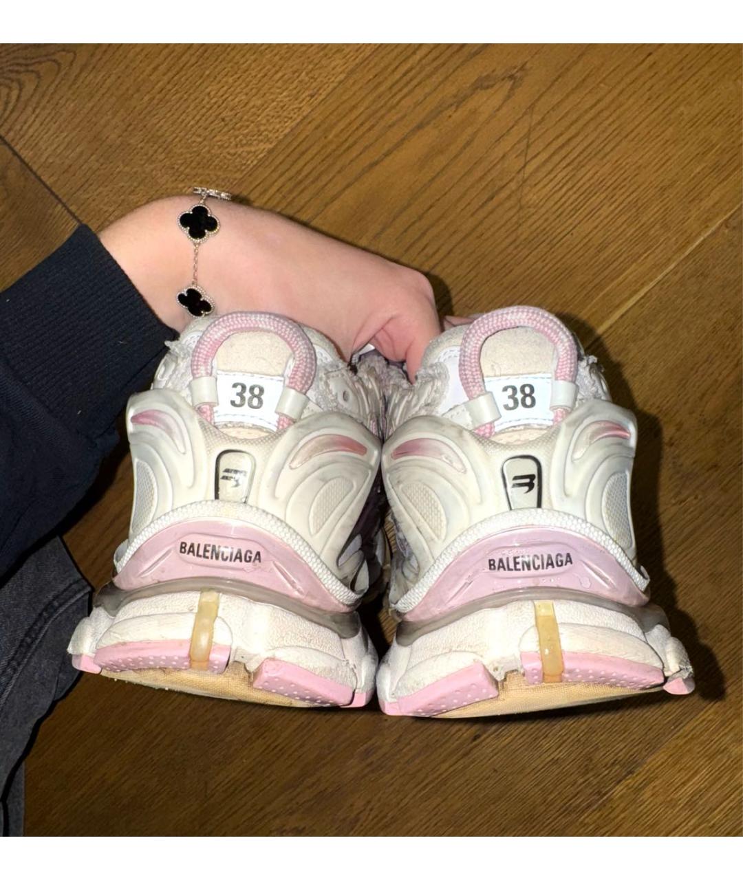 BALENCIAGA Розовые текстильные кроссовки, фото 3