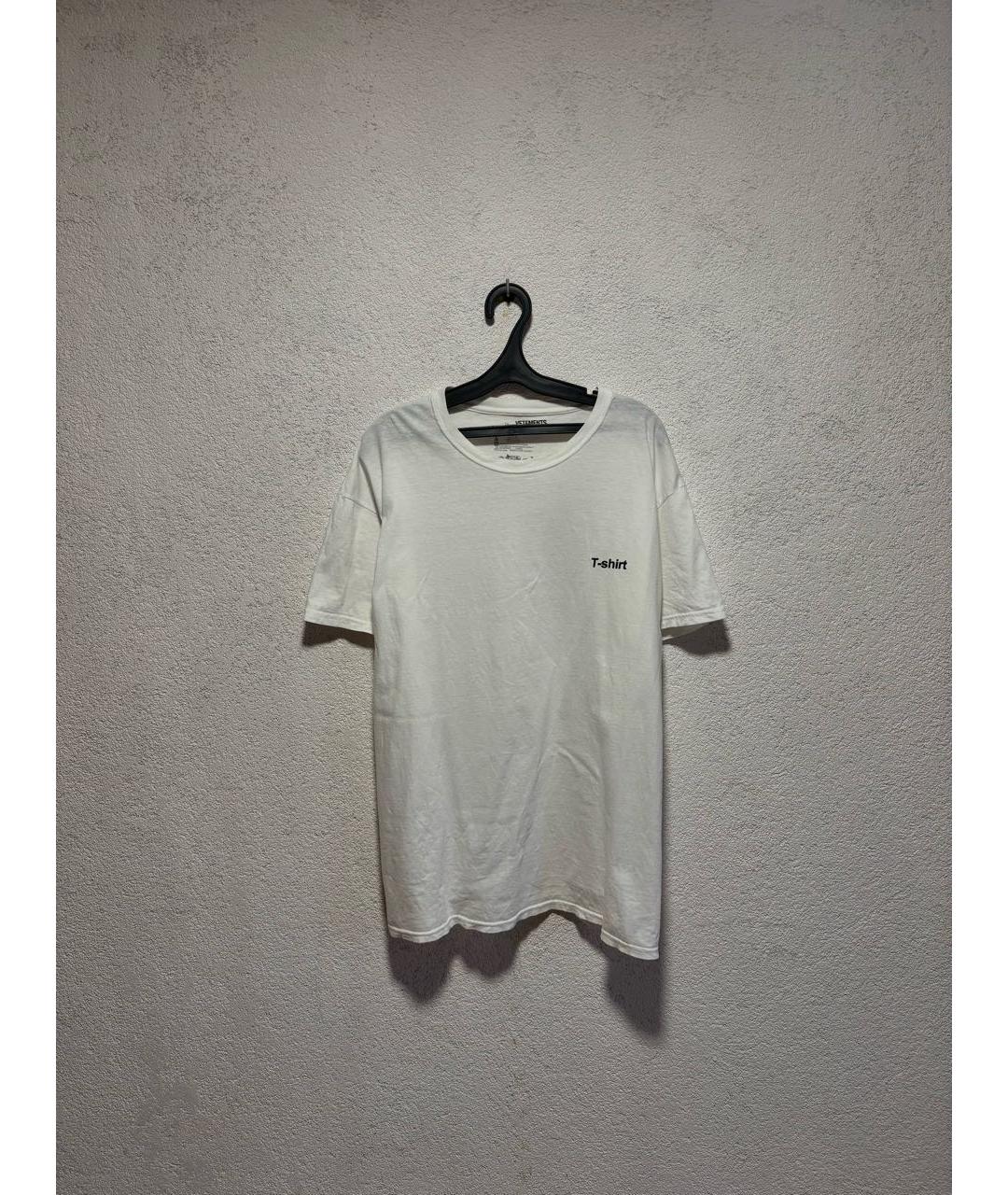 VETEMENTS Белая хлопковая футболка, фото 4