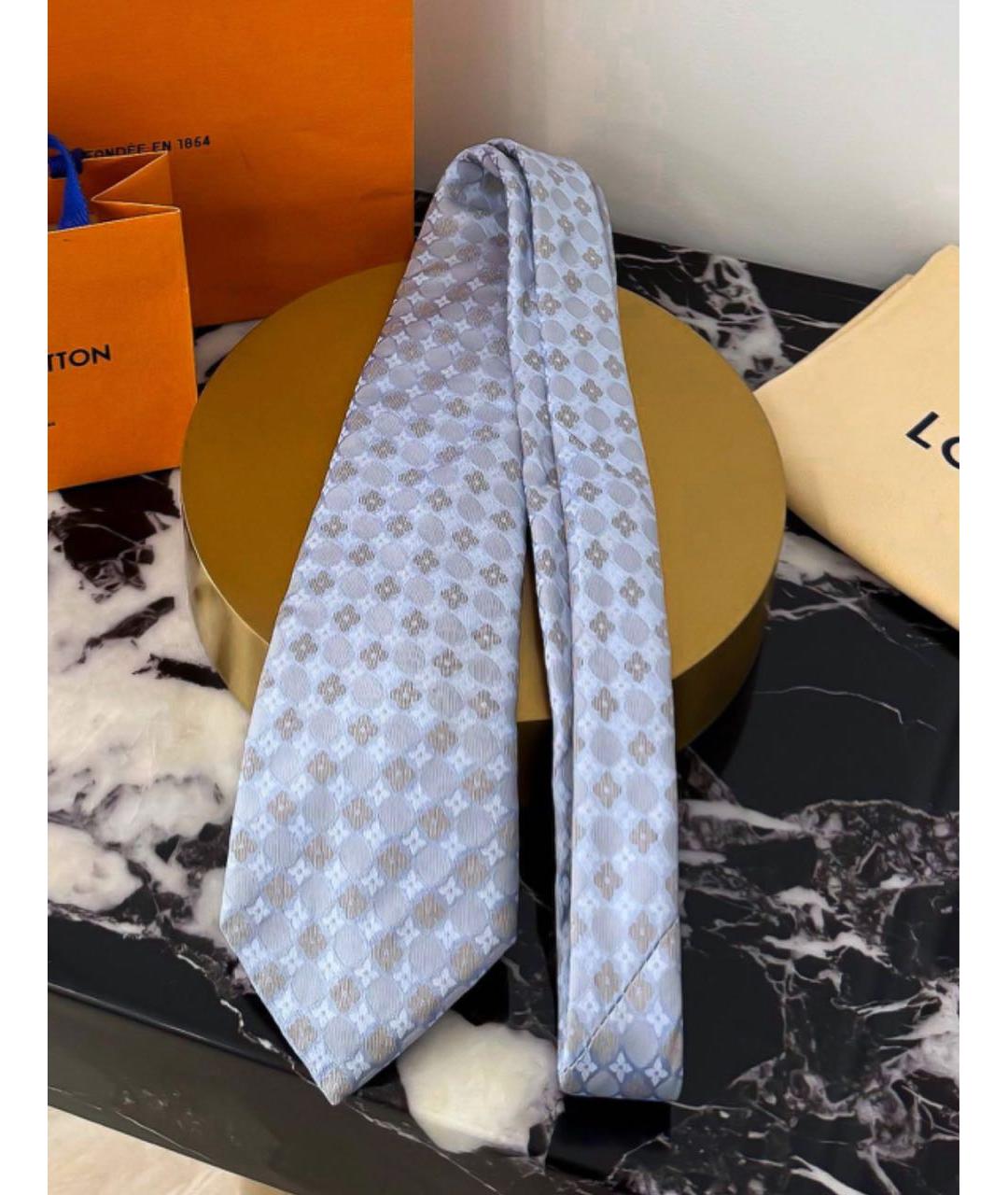 LOUIS VUITTON Голубой галстук, фото 9