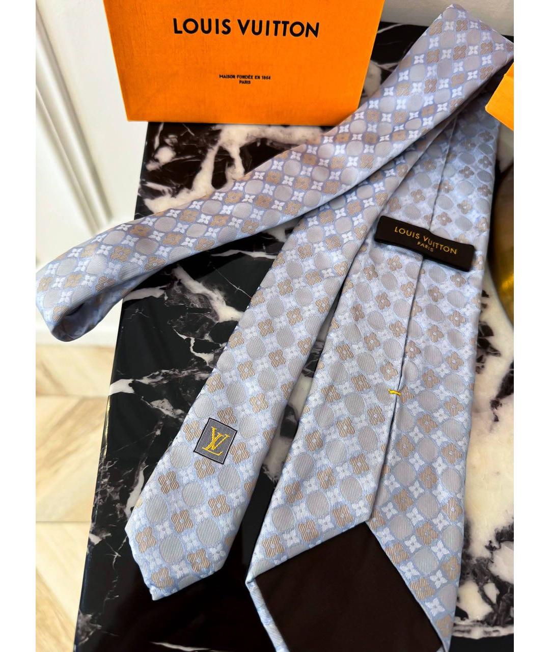 LOUIS VUITTON Голубой галстук, фото 5