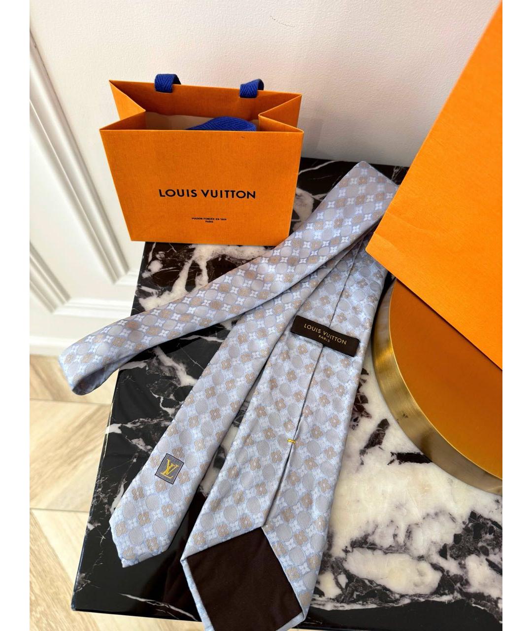 LOUIS VUITTON Голубой галстук, фото 3