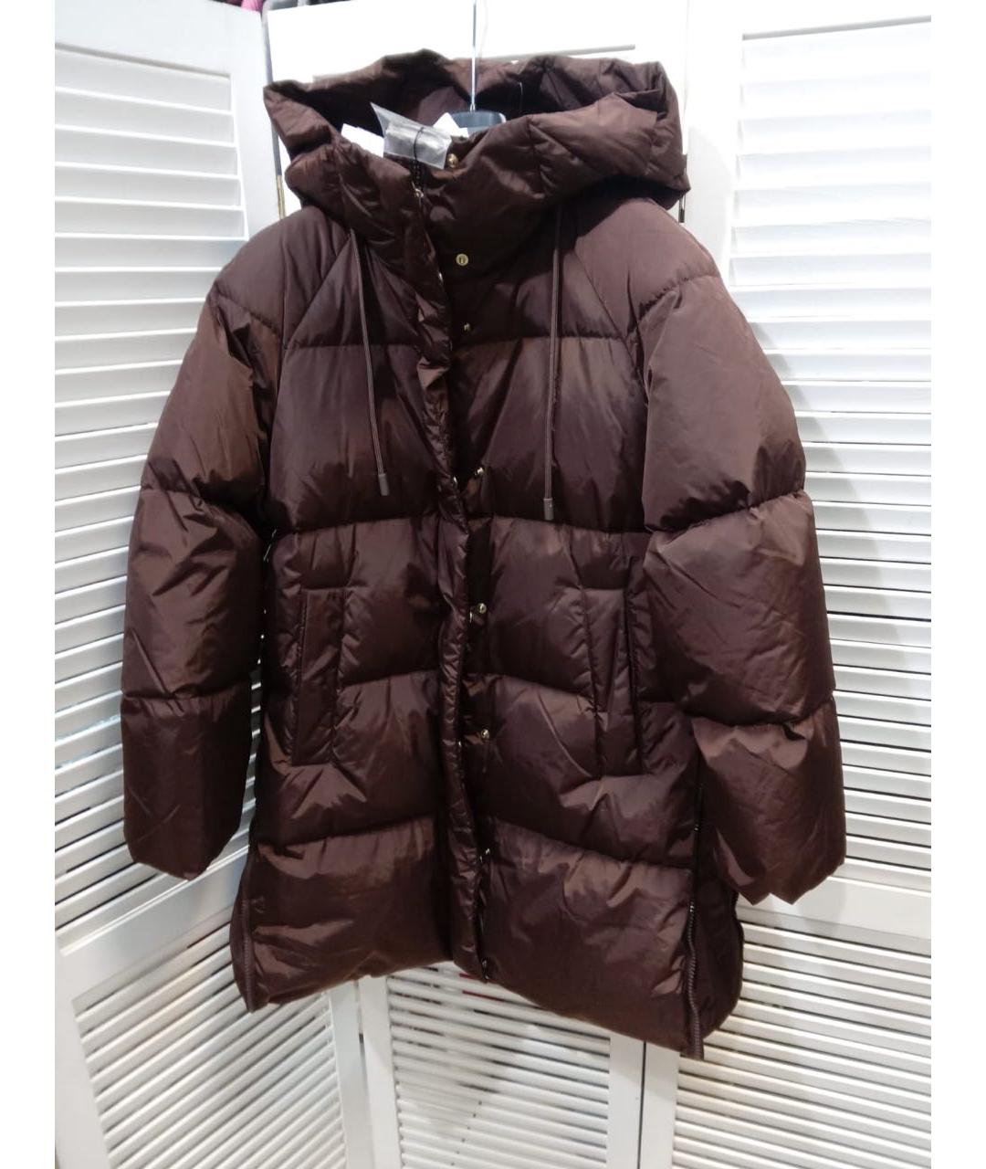 MAX MARA Коричневая полиэстеровая куртка, фото 3