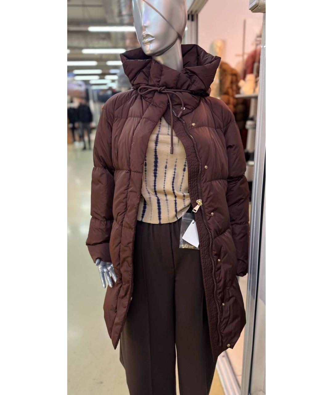 MAX MARA Коричневая полиэстеровая куртка, фото 7