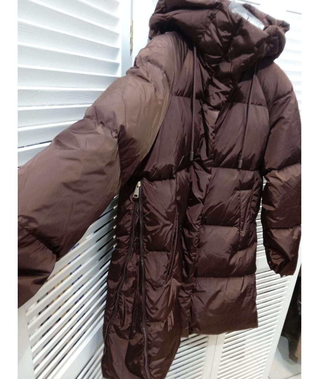 MAX MARA Коричневая полиэстеровая куртка, фото 4